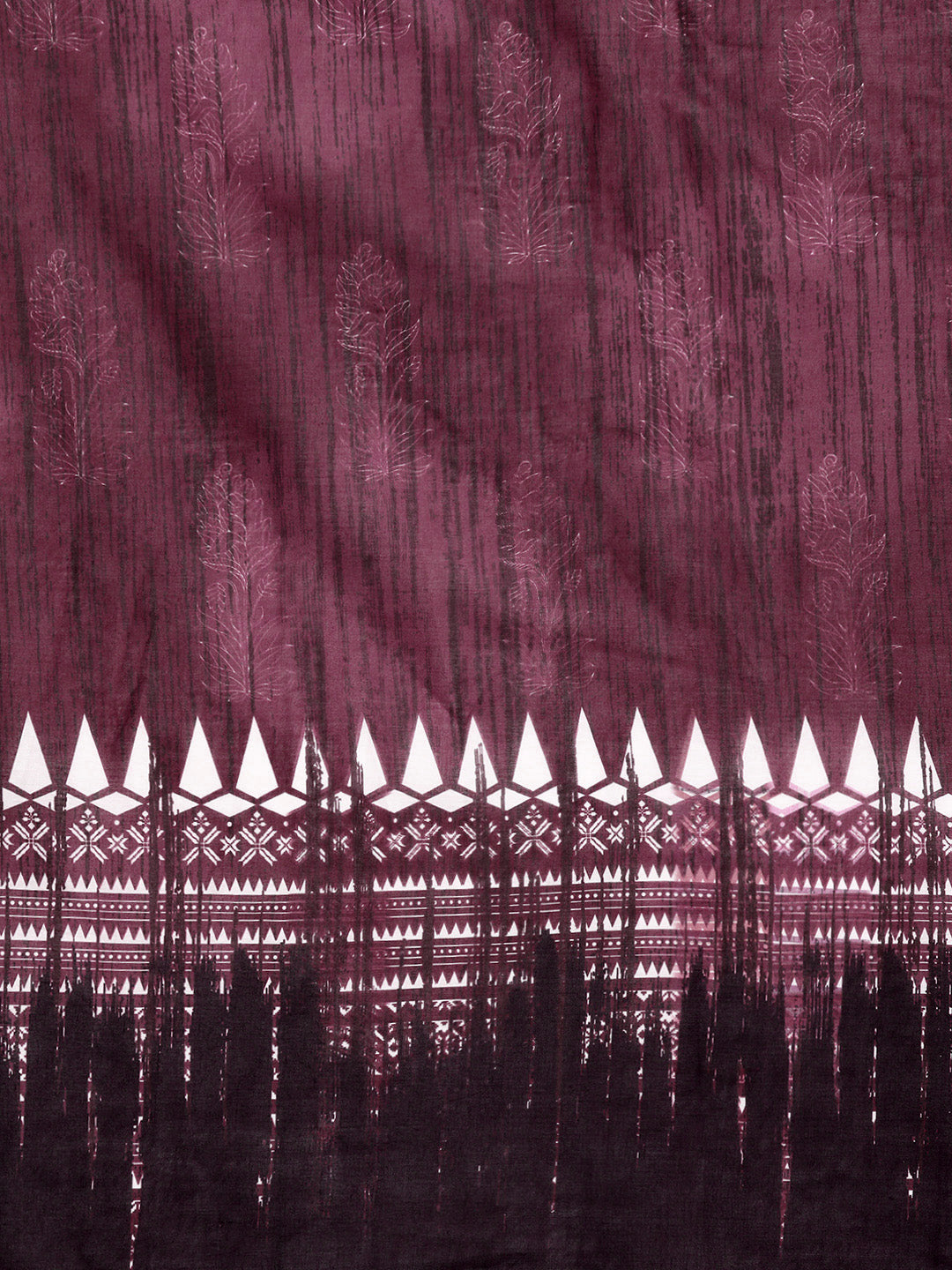 Buta Buti Maroon Colour Floral Printed Pure Cotton Saree With Unstitched Blouse And Lace