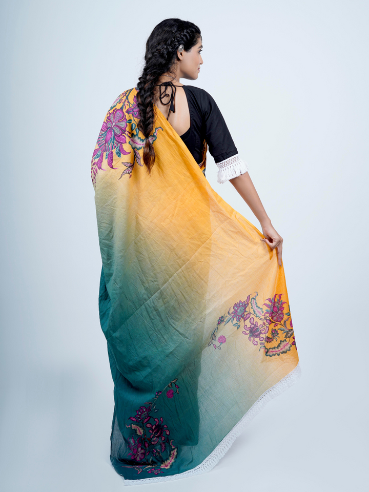 Chintz Floral Tassel Saree