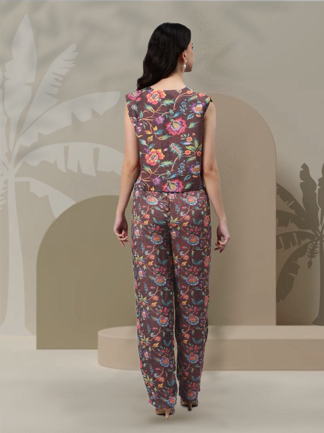 Gul - Jal Printed Short Tailored Waistcoat Coordset