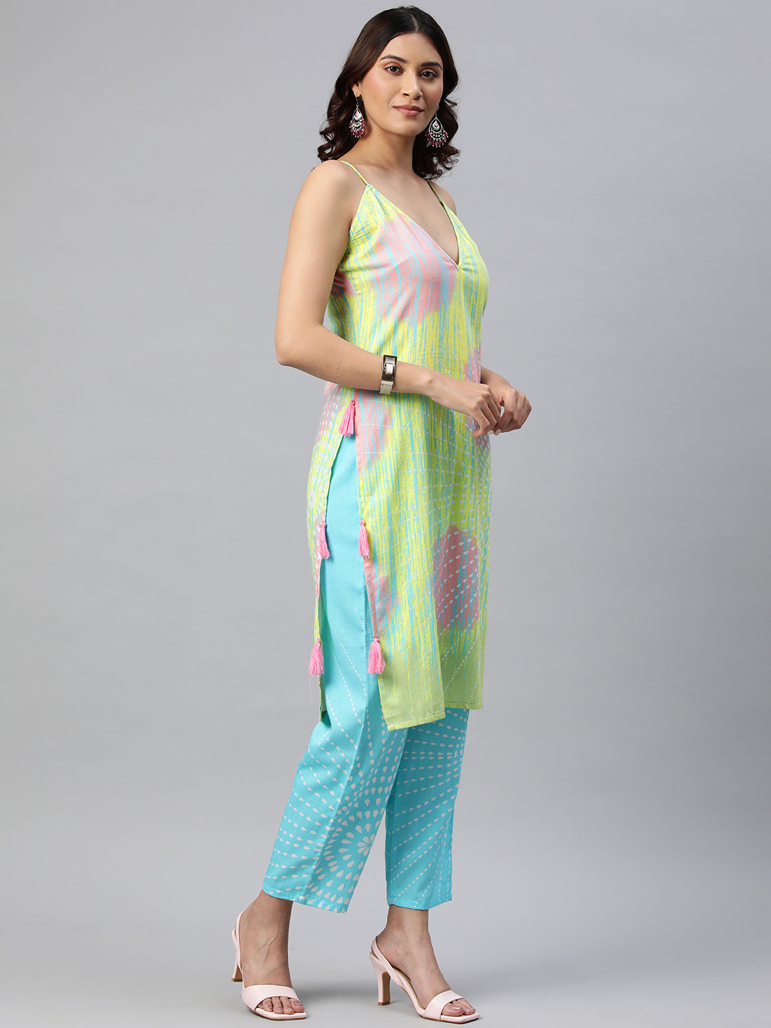 Blue Color Floral Printed Pure Cotton  Kurta Set