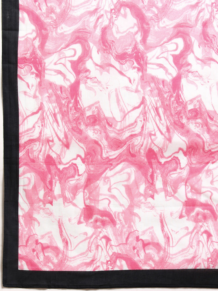 Buta Buti Pink Colour Abstract  Printed Pure Cotton Saree With Unstitched Blouse