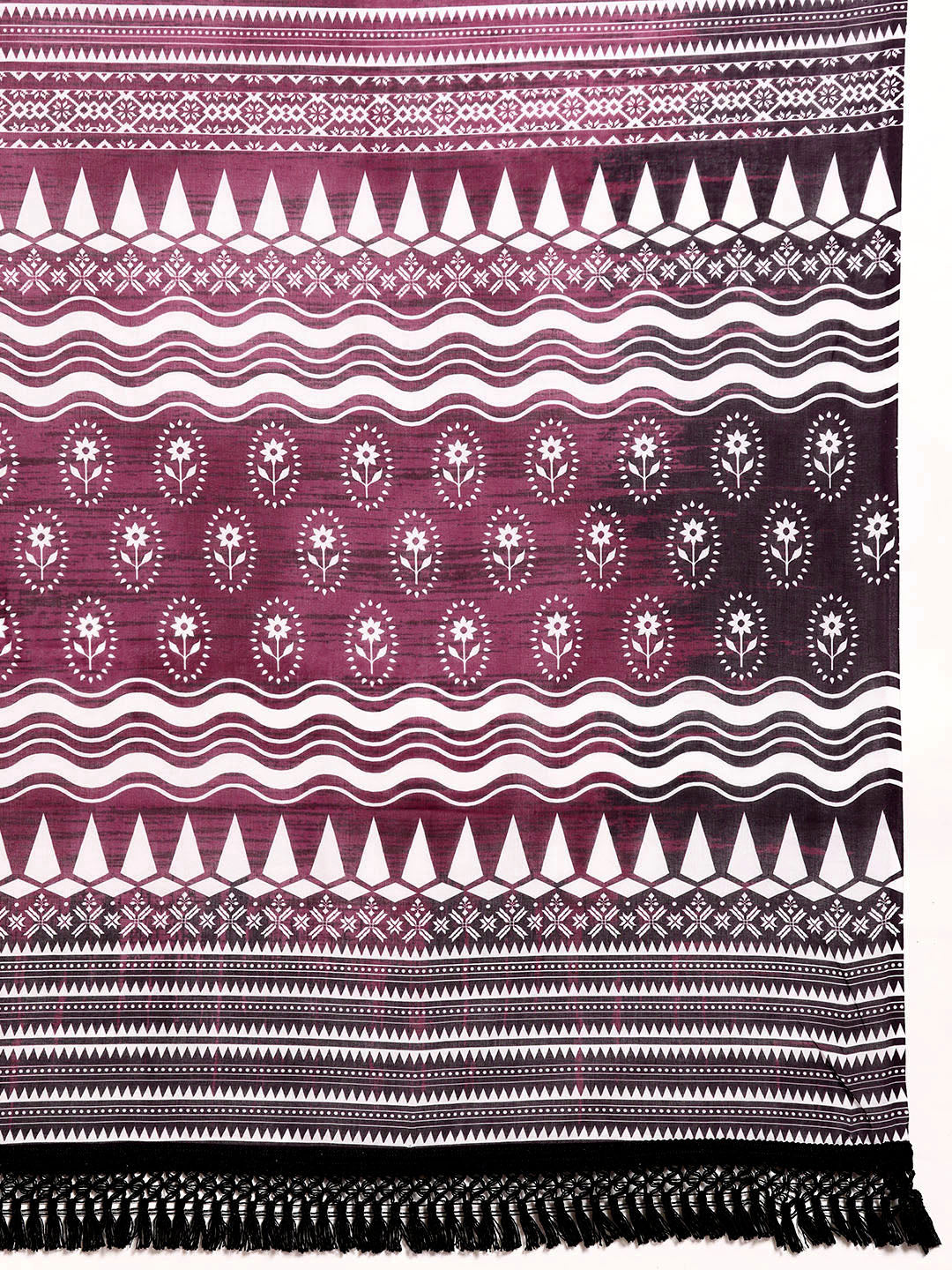 Buta Buti Maroon Colour Floral Printed Pure Cotton Saree With Unstitched Blouse And Lace