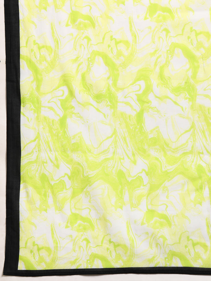 Buta Buti Green Colour Abstract  Printed Pure Cotton Saree With Unstitched Blouse