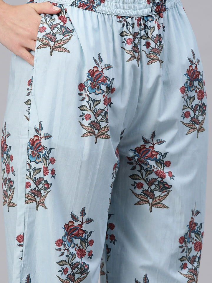 Sky Blue Pasley Buta Printed Coordset