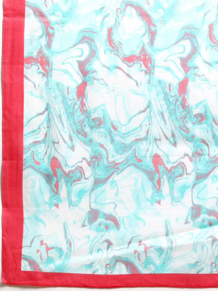 Buta Buti Blue Colour Abstract  Printed Pure Cotton Saree With Unstitched Blouse