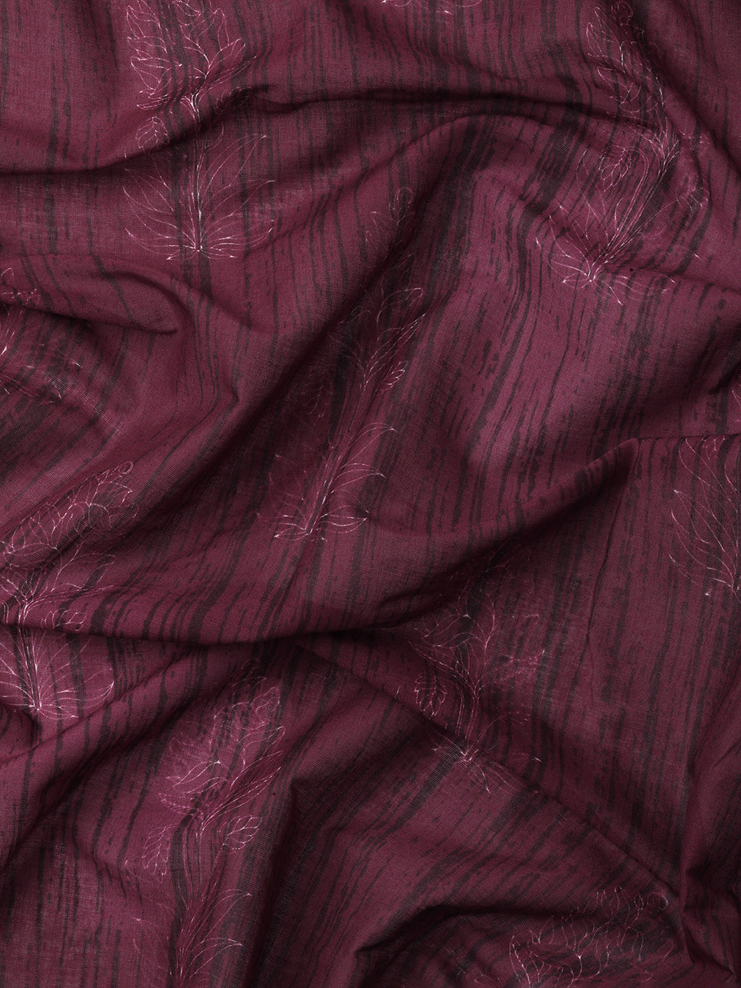 Buta Buti Maroon Colour Floral Printed Pure Cotton Saree With Unstitched Blouse And Lace
