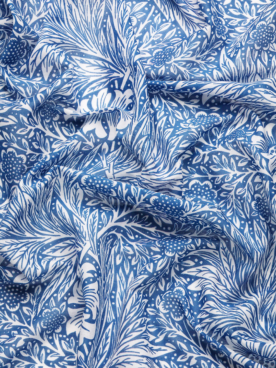 Buta Buti Blue Colour Floral  Printed Pure Cotton Saree With Unstitched Blouse