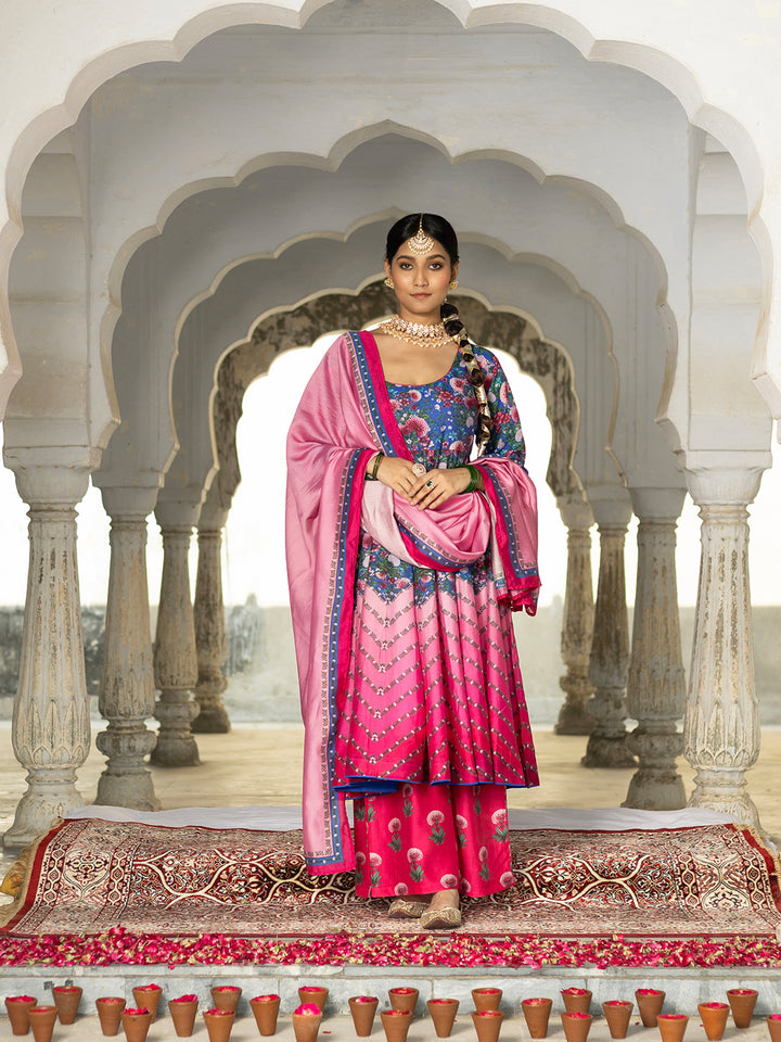 Gulabi Rani Anarkali set