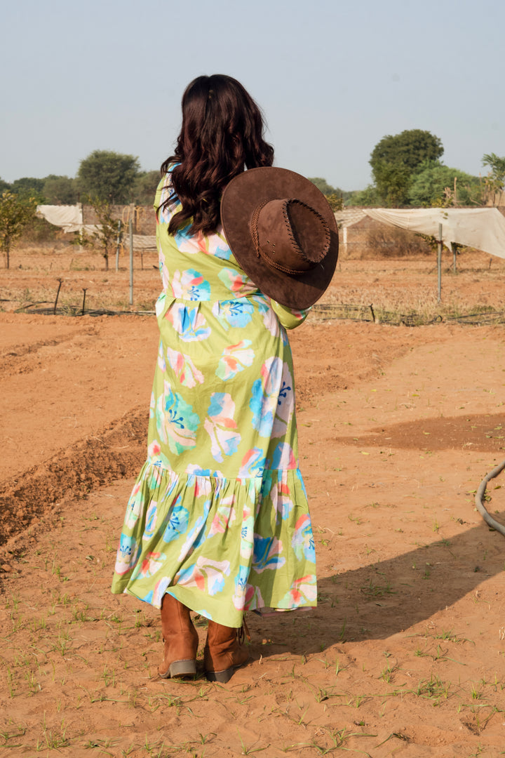 Green Hibiscuss Dress