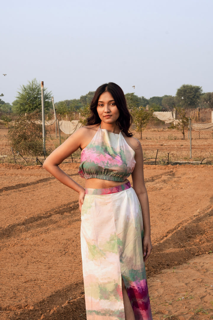 Kassia Peach Print Co-ord Set
