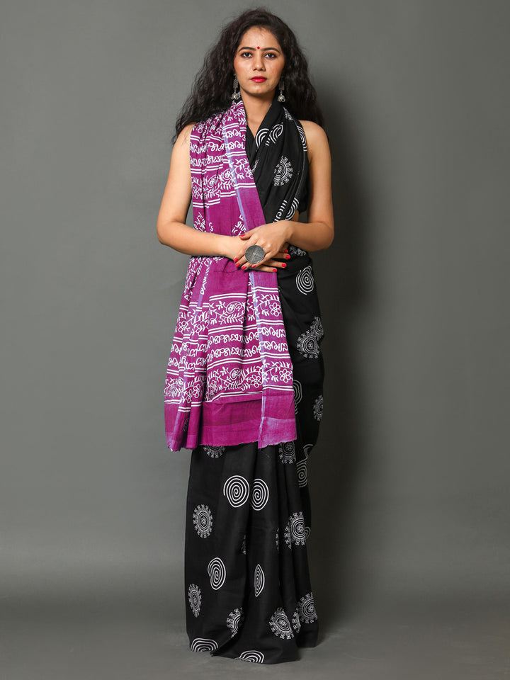 Buta Buti Pink Colour Abstract Printed Pure Cotton Saree