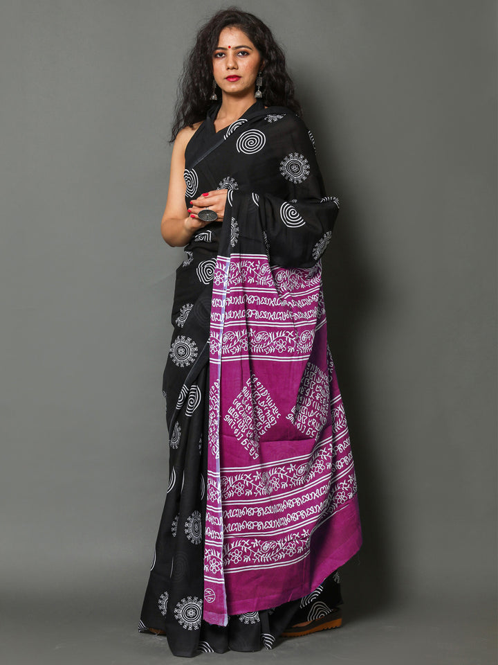 Buta Buti Pink Colour Abstract Printed Pure Cotton Saree