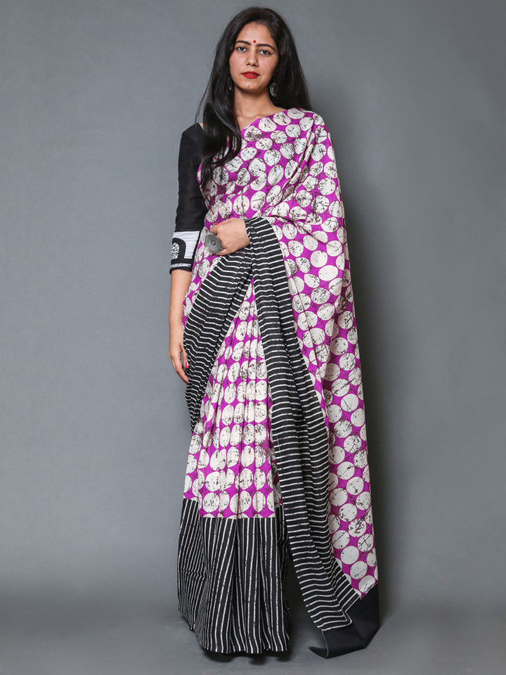 Buta Buti Pink Colour Geometric Printed Pure Cotton Saree