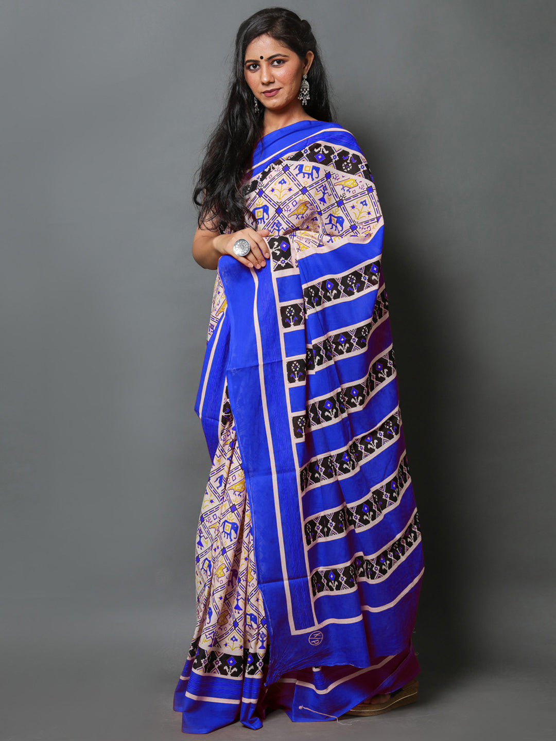 Buta Buti Blue Color Abstract Printed Pure Cotton Saree