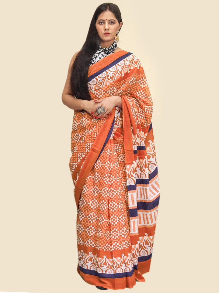 Buta Buti Mustard Color Abstract Printed Pure Cotton Saree