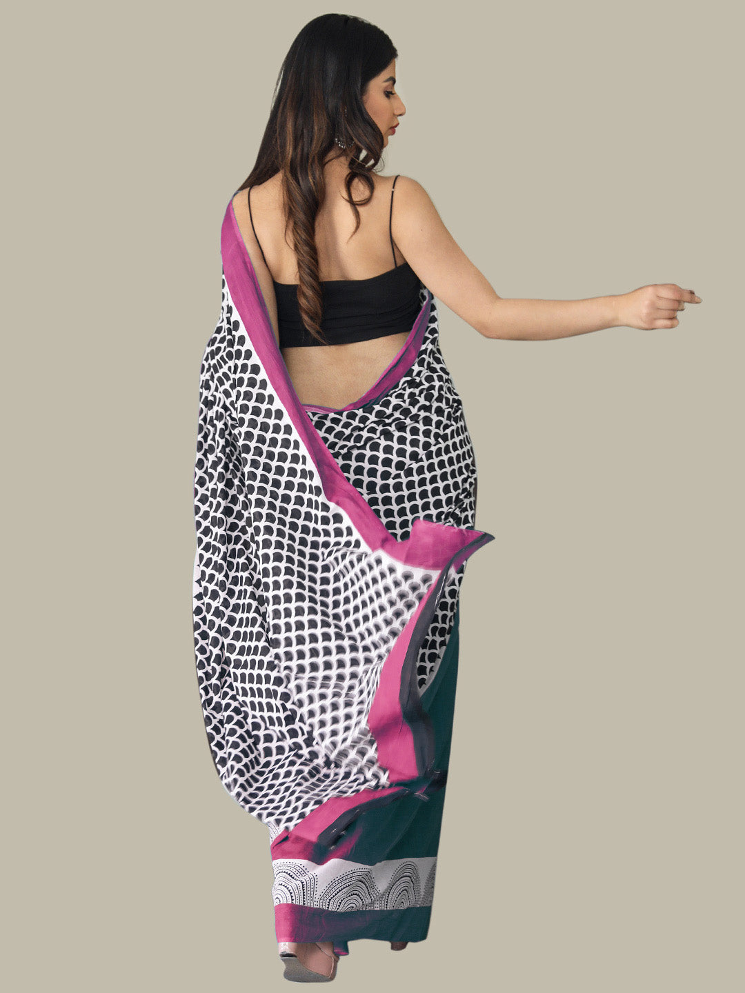 Buta Buti Pink Color Printed Pure Cotton Saree