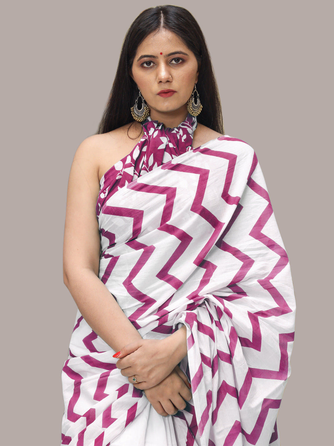 Buta Buti Pink Color Printed Pure Cotton Saree